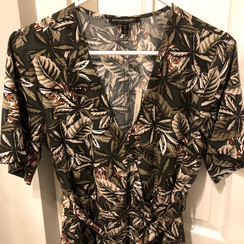 Banana Republic Jungle Tiger Wrap Dress